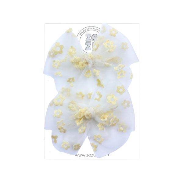 Yellow Floral Tulle :: Mini Traveler Pigtail Set Online Hot Sale