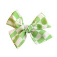 Wavy Check in Green :: Mini Voyager Bow For Cheap