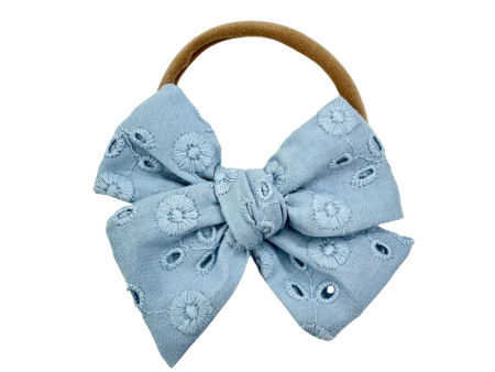 Blue Eyelet :: Mini Voyager Bow Cheap