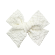 White Textured Crepe :: Mini Voyager Bow Fashion