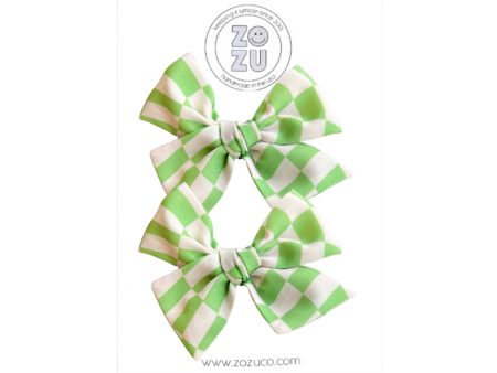 Wavy Check in Green  :: Mini Voyager Pigtail Set Cheap