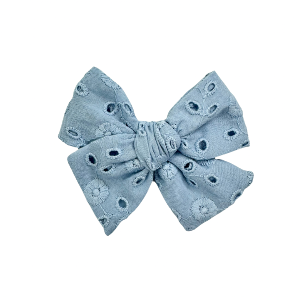 Blue Eyelet :: Mini Voyager Bow Cheap