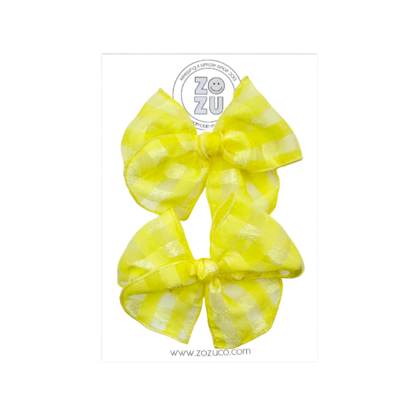 Yellow Sheer Plaid :: Mini Traveler Pigtail Set Supply