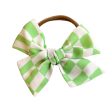 Wavy Check in Green :: Mini Voyager Bow For Cheap